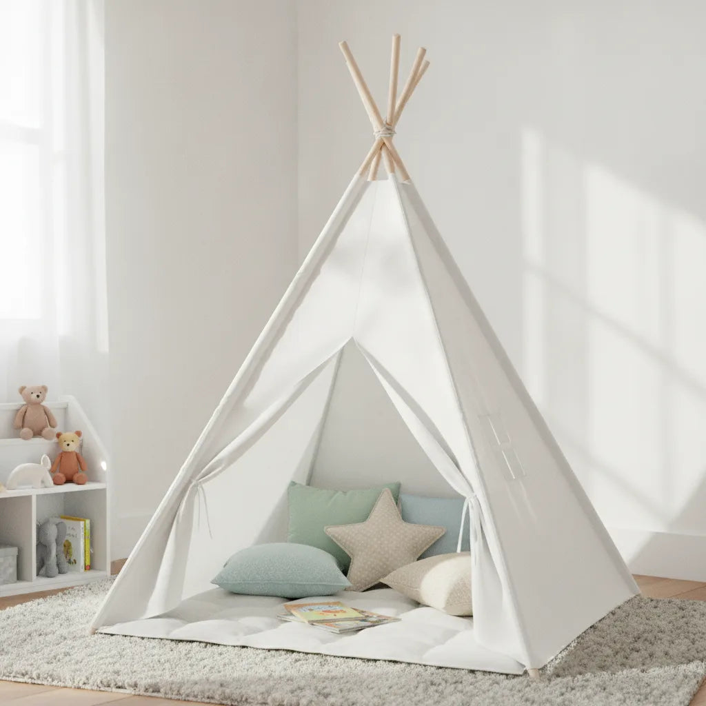 Tipi Enfant Bois Massif & Polyester - Jeu & Détente