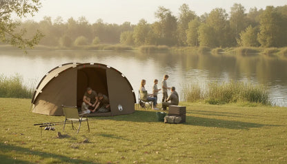 Tente de Pêche 5 Personnes Imperméable - Vert Olive