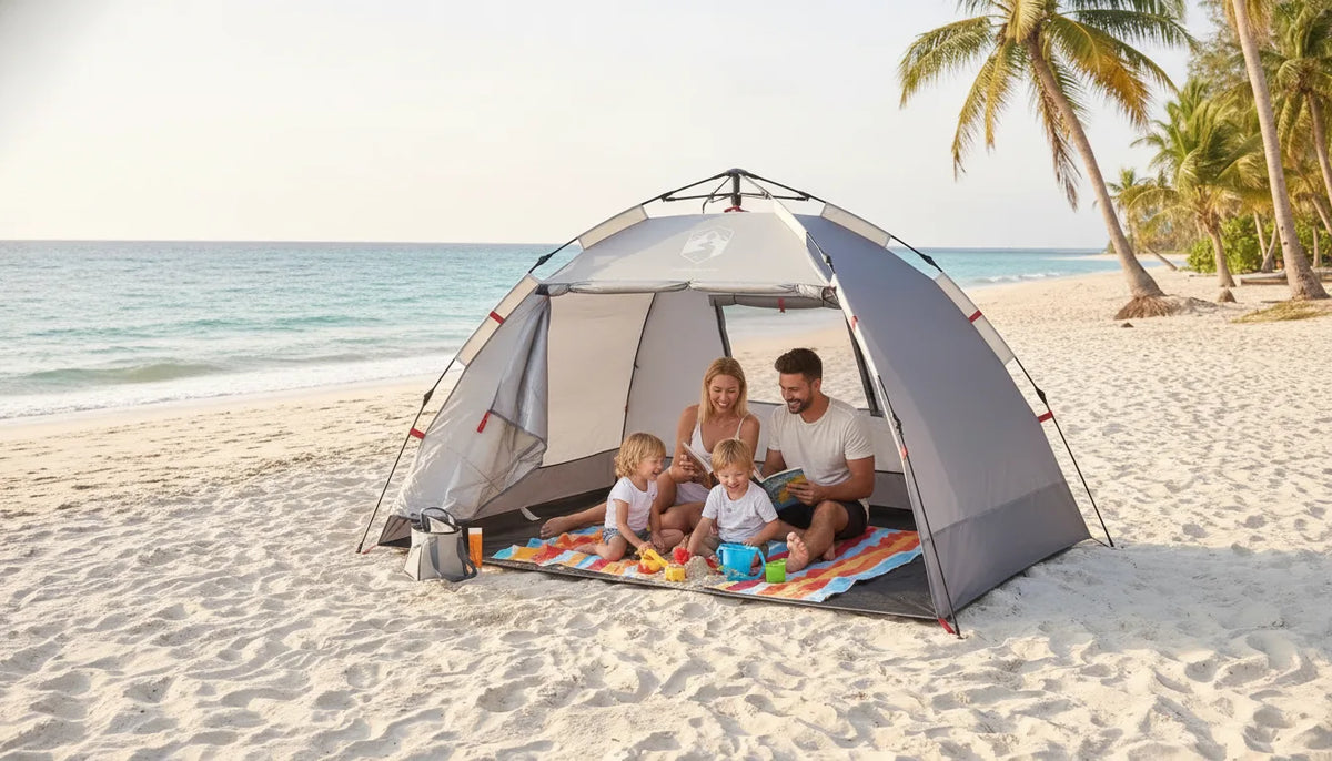 Tente de plage anti-UV UPF 50+ légère