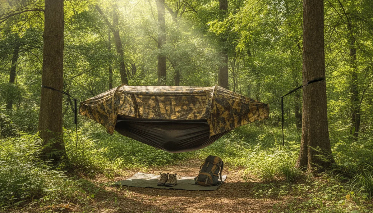 Hamac Tente 4-en-1 : Abri Nomade Imperméable