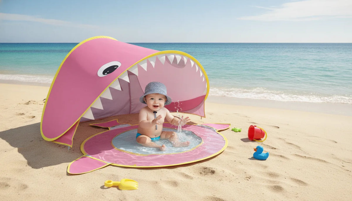 Tente Plage Bébé Pop-Up avec Piscine Intégrée
