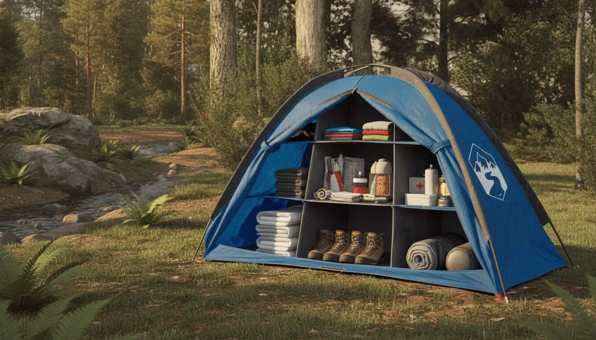 Tente de Stockage Camping Organisée 9 Compartiments