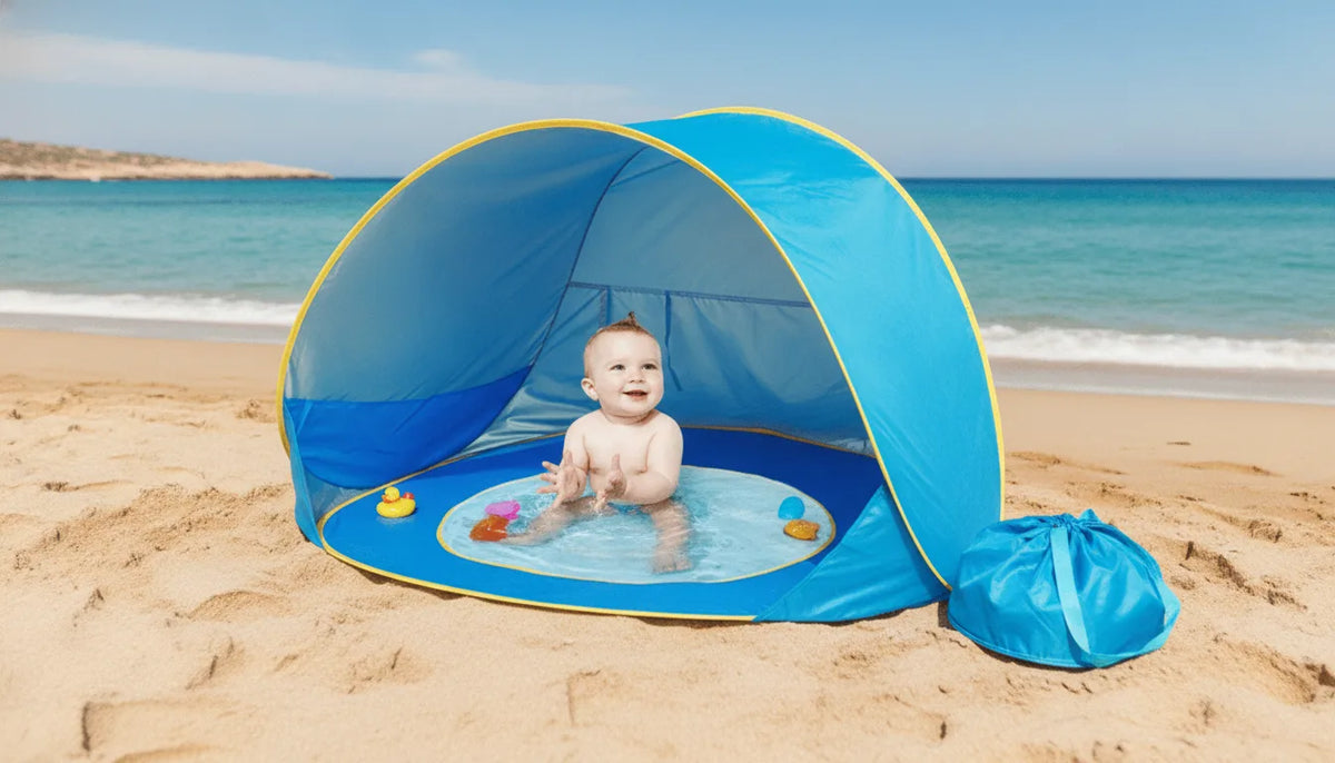 Tente de Plage Bébé Anti-UV avec Piscine Intégrée