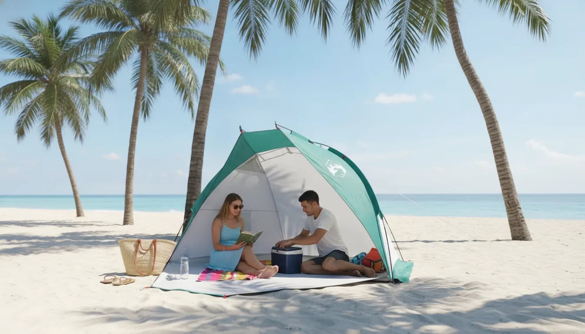 Tente de Plage Pop-Up 2 Personnes Vert d'Eau