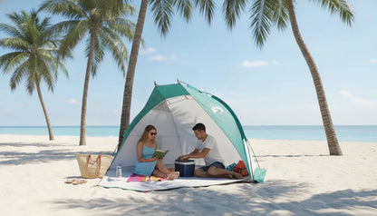 Tente de Plage Pop-Up 2 Personnes Vert d'Eau