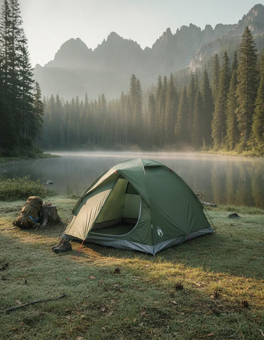 Tente Dôme 2 Places Vert Olive - Camping & Pêche