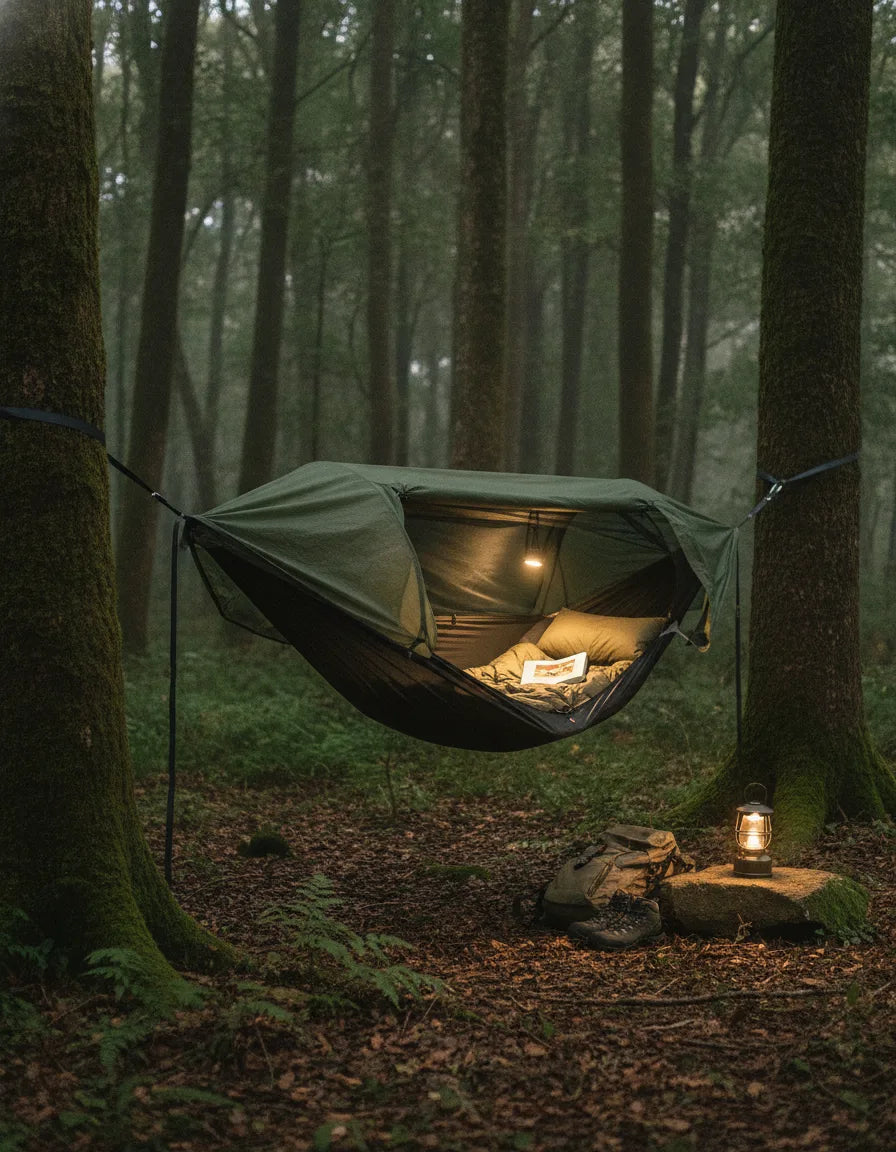 Hamac Tente 4-en-1 : Abri Nomade Imperméable