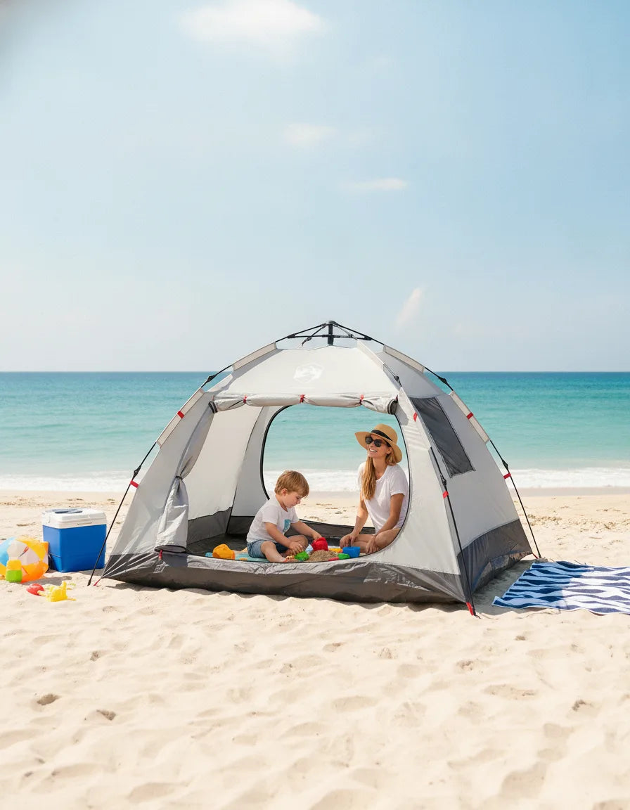 Tente de plage anti-UV UPF 50+ légère