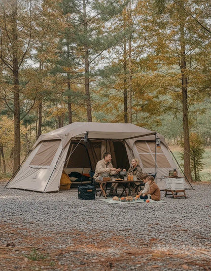Tente Familiale 6-8 Personnes - Espace Glamping & Montage Rapide