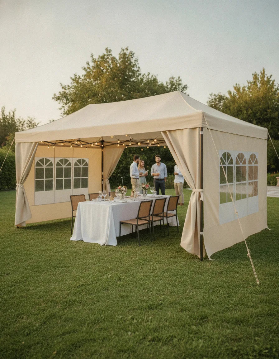 Tente de réception pliable 3x6m élégante et résistante