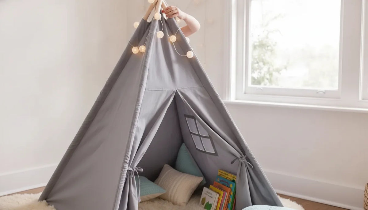 Tipi Enfant Bois Massif & Polyester - Jeu & Détente