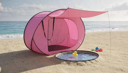 Tente Plage Bébé Pop-Up avec Piscine Intégrée