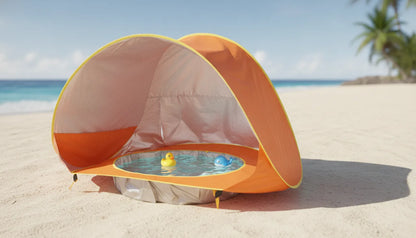 Tente de Plage Bébé Anti-UV avec Piscine Intégrée