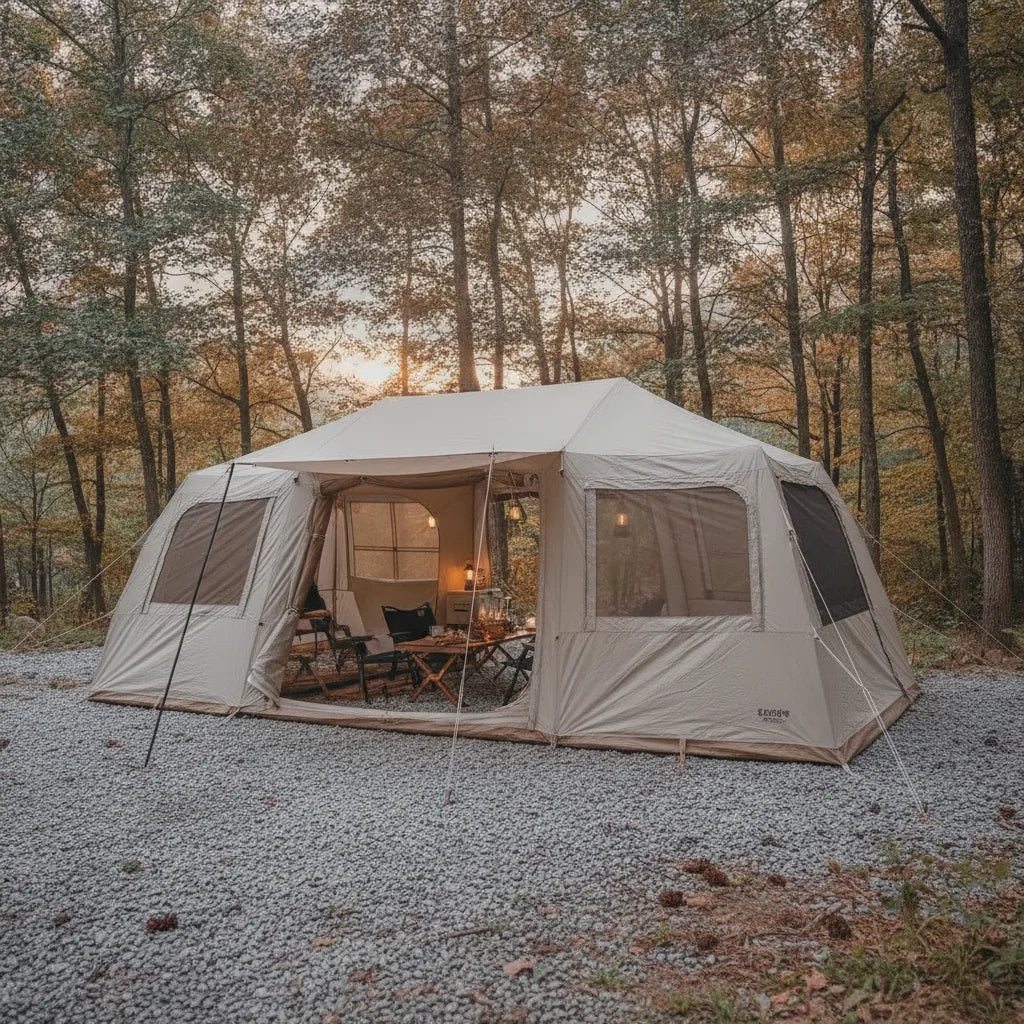 Tente Familiale 6-8 Personnes - Espace Glamping & Montage Rapide