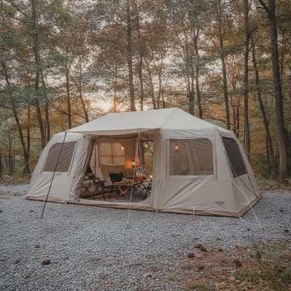 Tente Familiale 6-8 Personnes - Espace Glamping & Montage Rapide