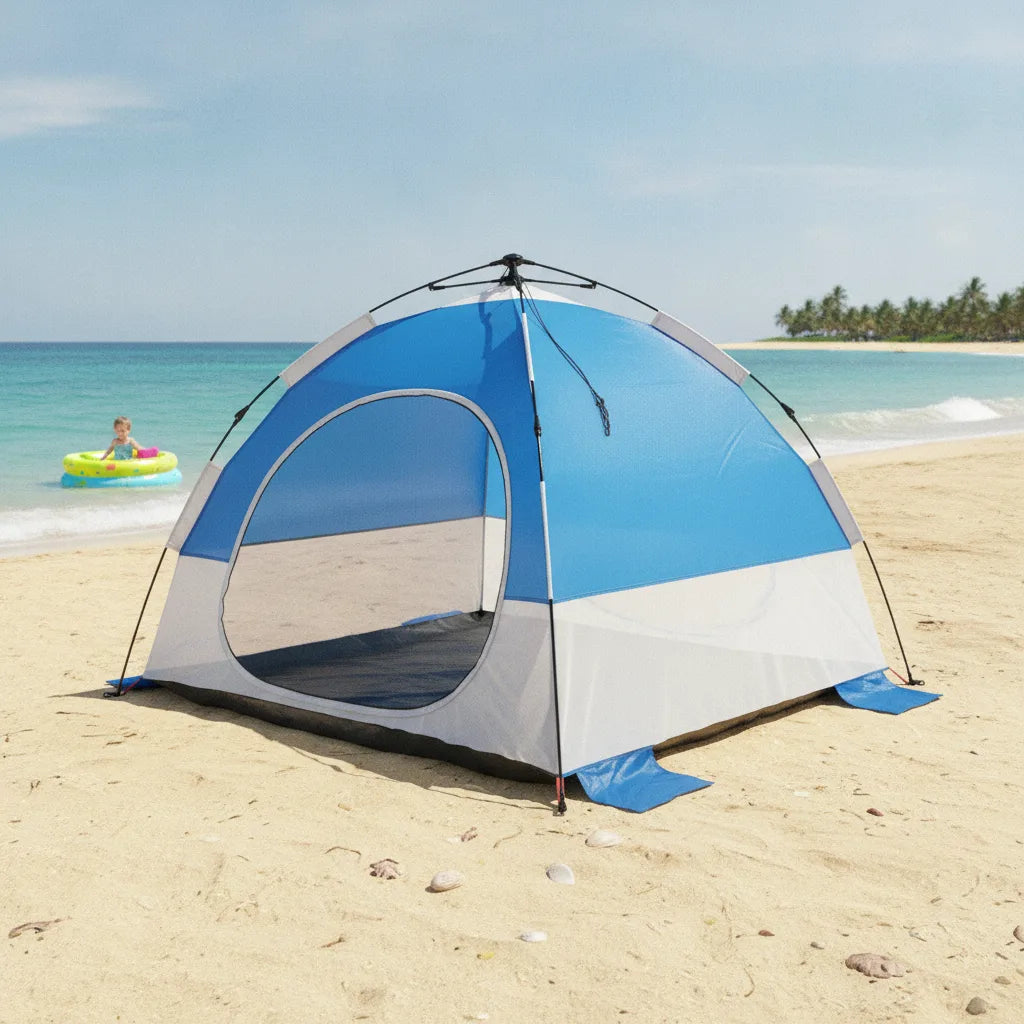 Tente de plage anti-UV 2-3 personnes déploiement rapide