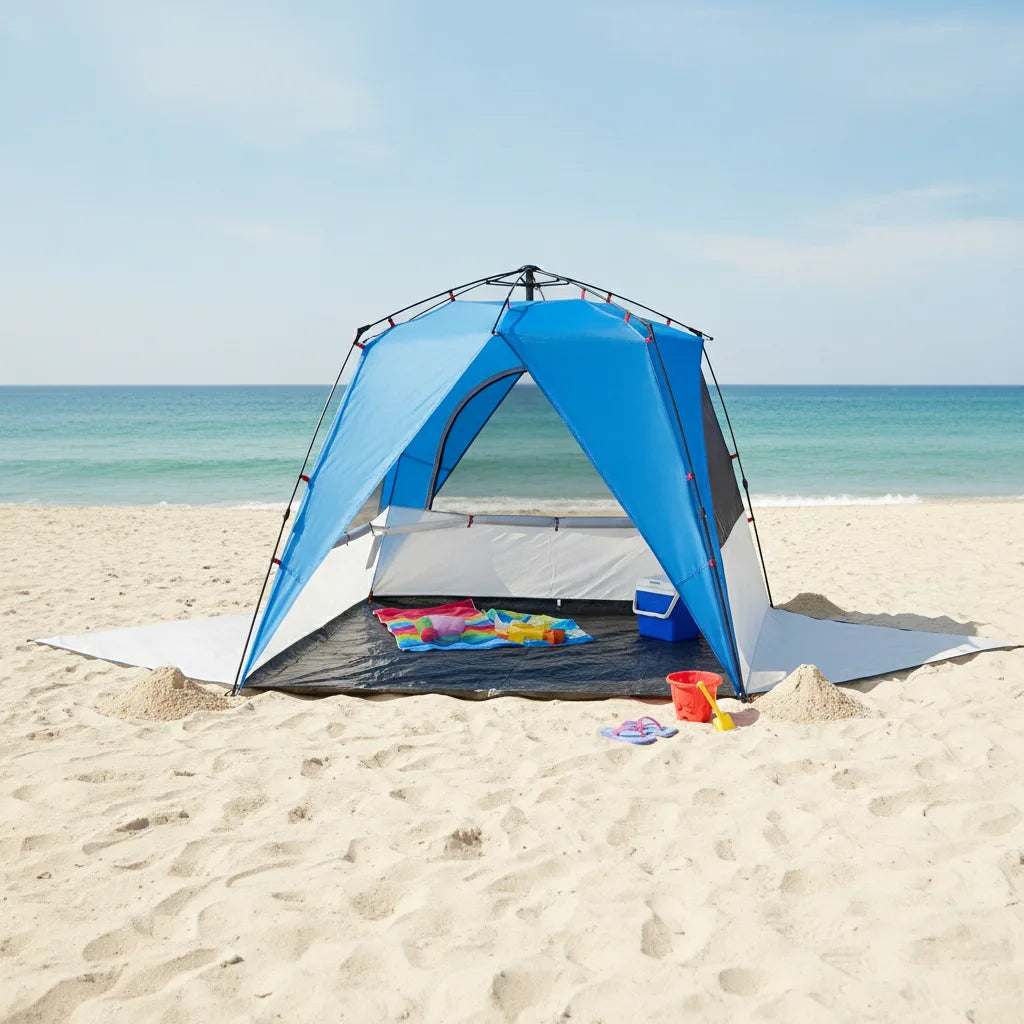 Tente de plage 4 personnes : Ombre & Confort Instantanés