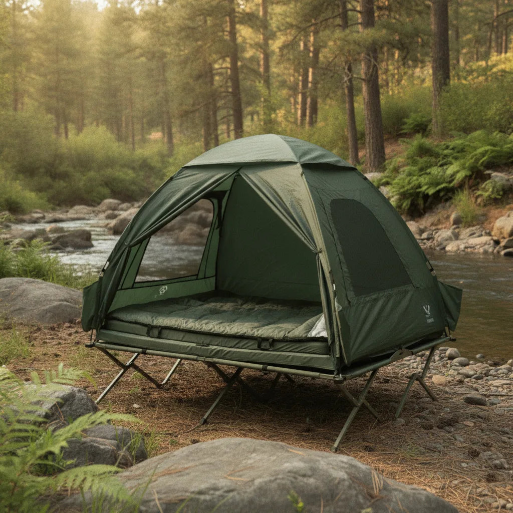 Tente Lit de Camp 2P : Confort Surélevé et Protection Totale