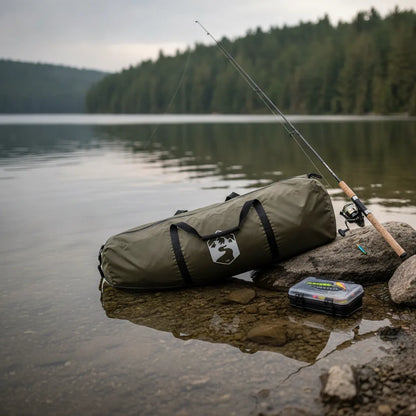 Tente de Pêche 5 Personnes Imperméable - Vert Olive