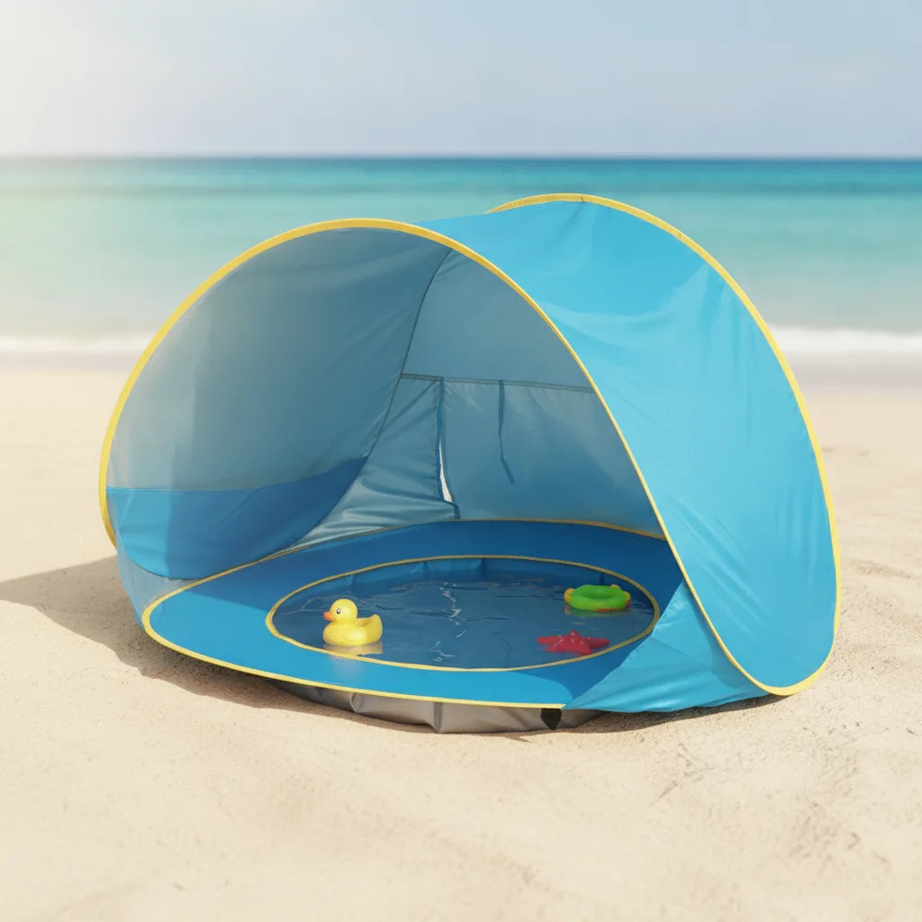 Tente de Plage Bébé Anti-UV avec Piscine Intégrée