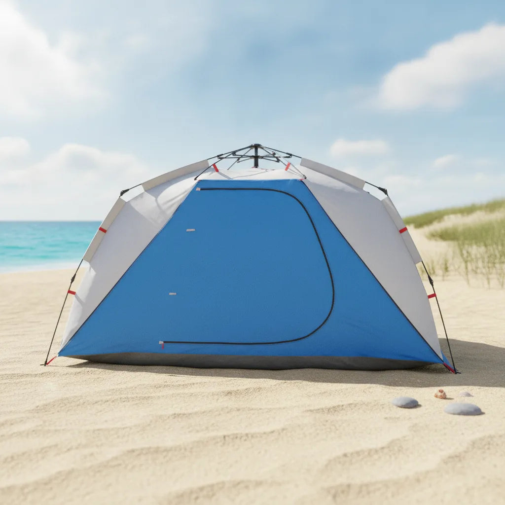 Tente de plage 3 personnes : déploiement instantané et ventilation