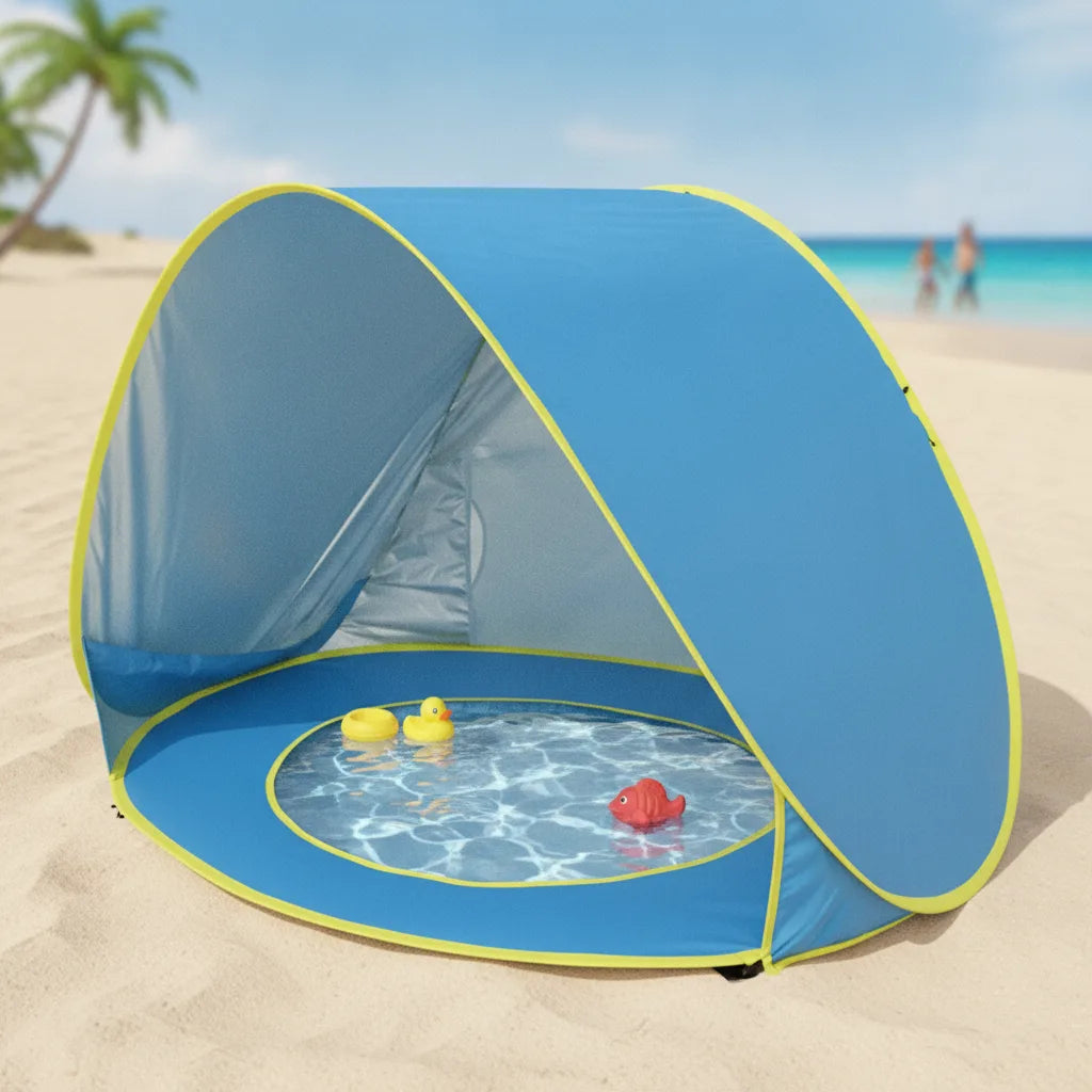 Tente Plage Bébé Pop-Up avec Piscine Intégrée