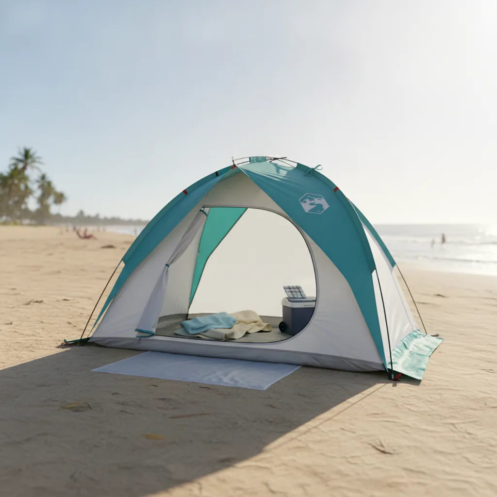 Tente de Plage Pop-Up 2 Personnes Vert d'Eau