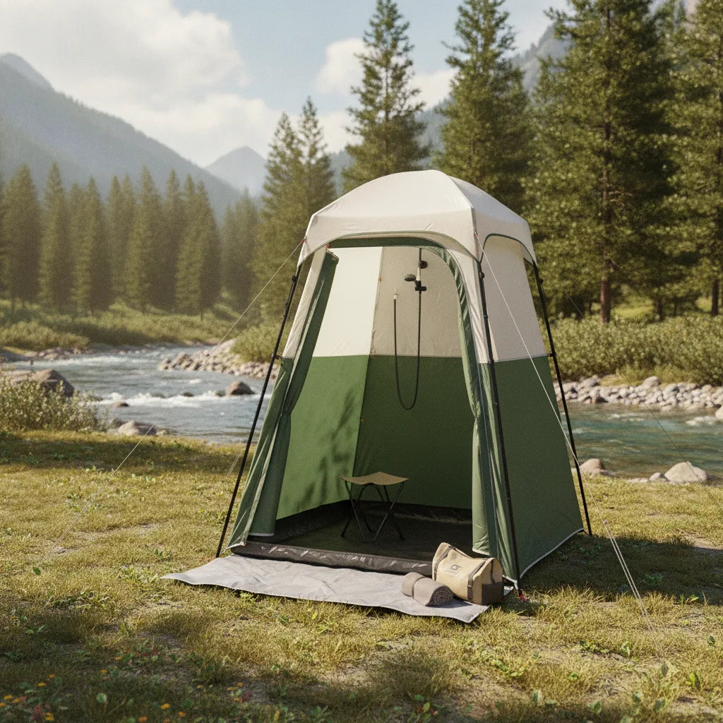 Tente de Douche Camping Polyvalente 2 Compartiments