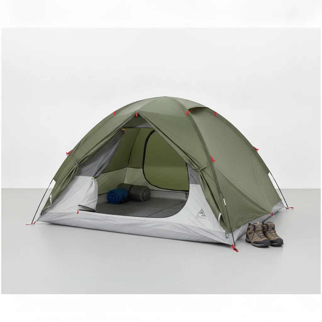Tente Dôme 2 Places Vert Olive - Camping & Pêche
