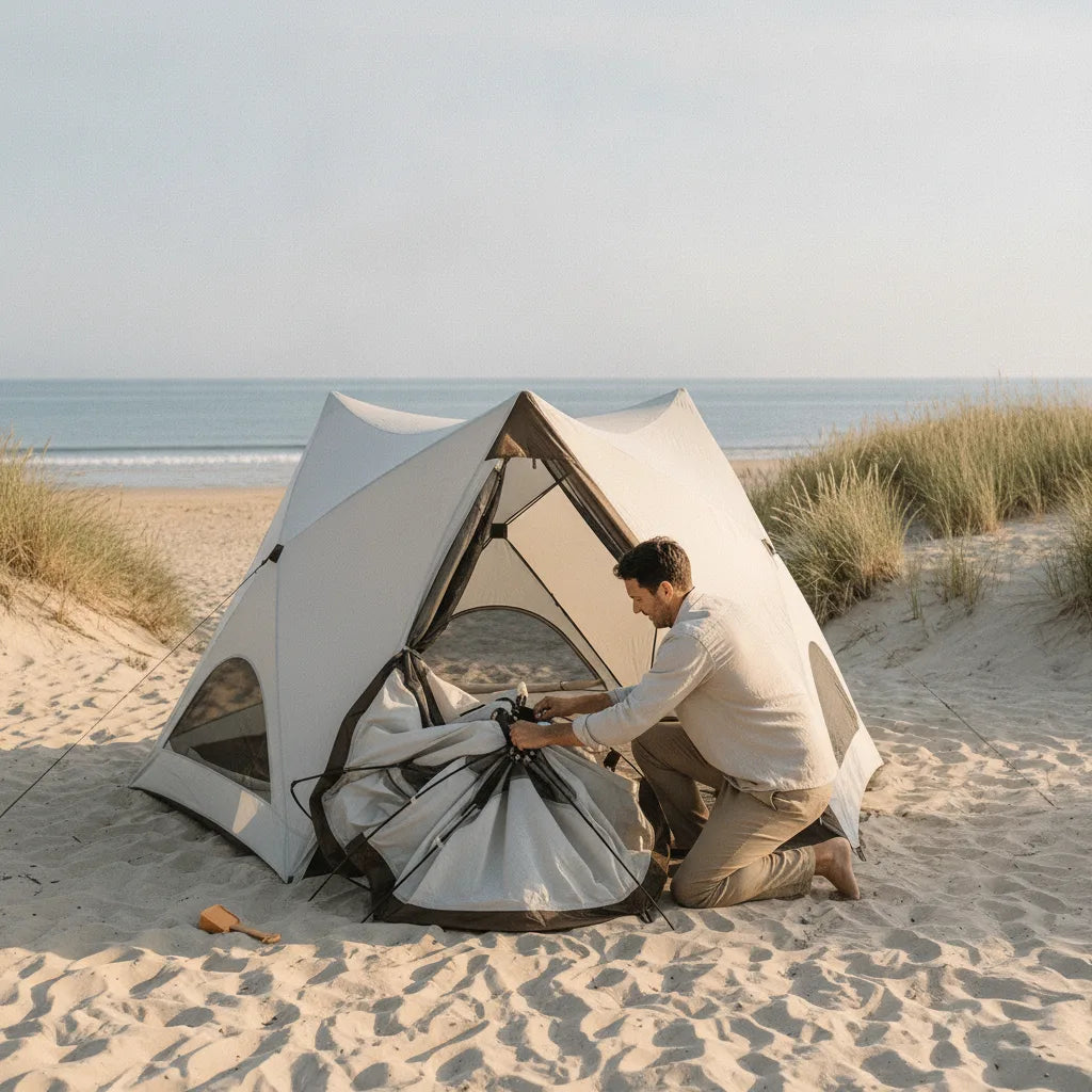 Tente de Plage Familiale XXL - Abri Solaire Automatique