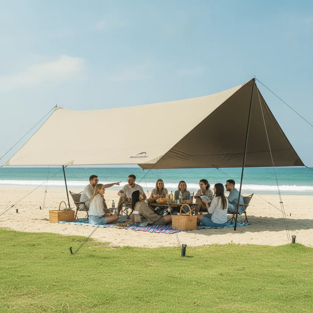 Tente Camping 10 Personnes 14m² Oxford 150D Anti-UV
