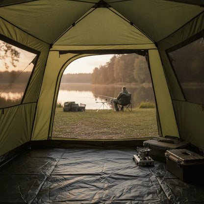 Tente de pêche carpe 4 personnes verte
