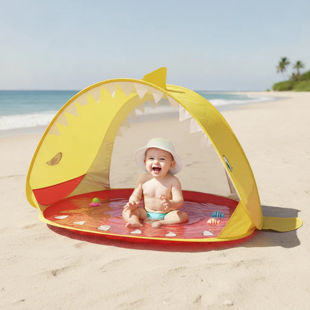 Tente Plage Bébé Pop-Up avec Piscine Intégrée