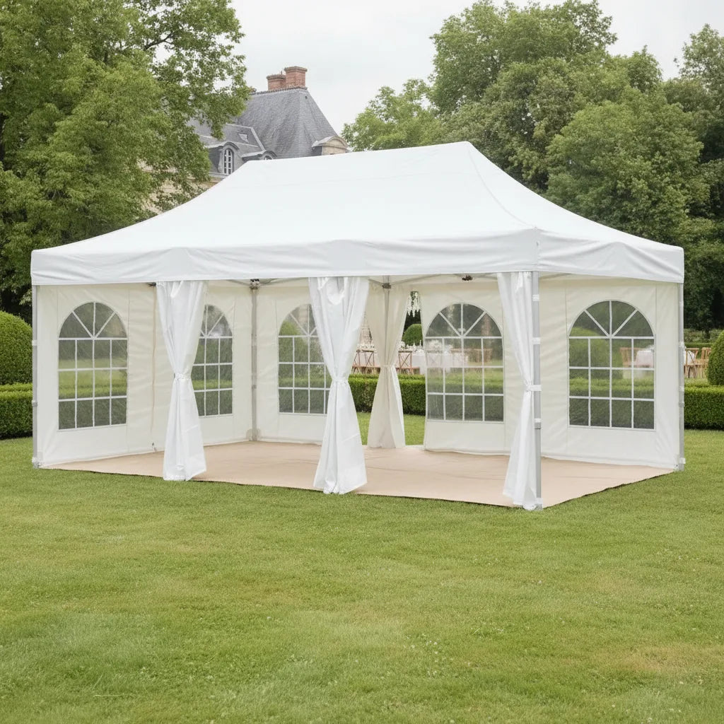 Tente de réception pliable 3x6m élégante et résistante