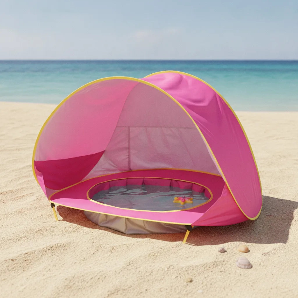 Tente de Plage Bébé Anti-UV avec Piscine Intégrée