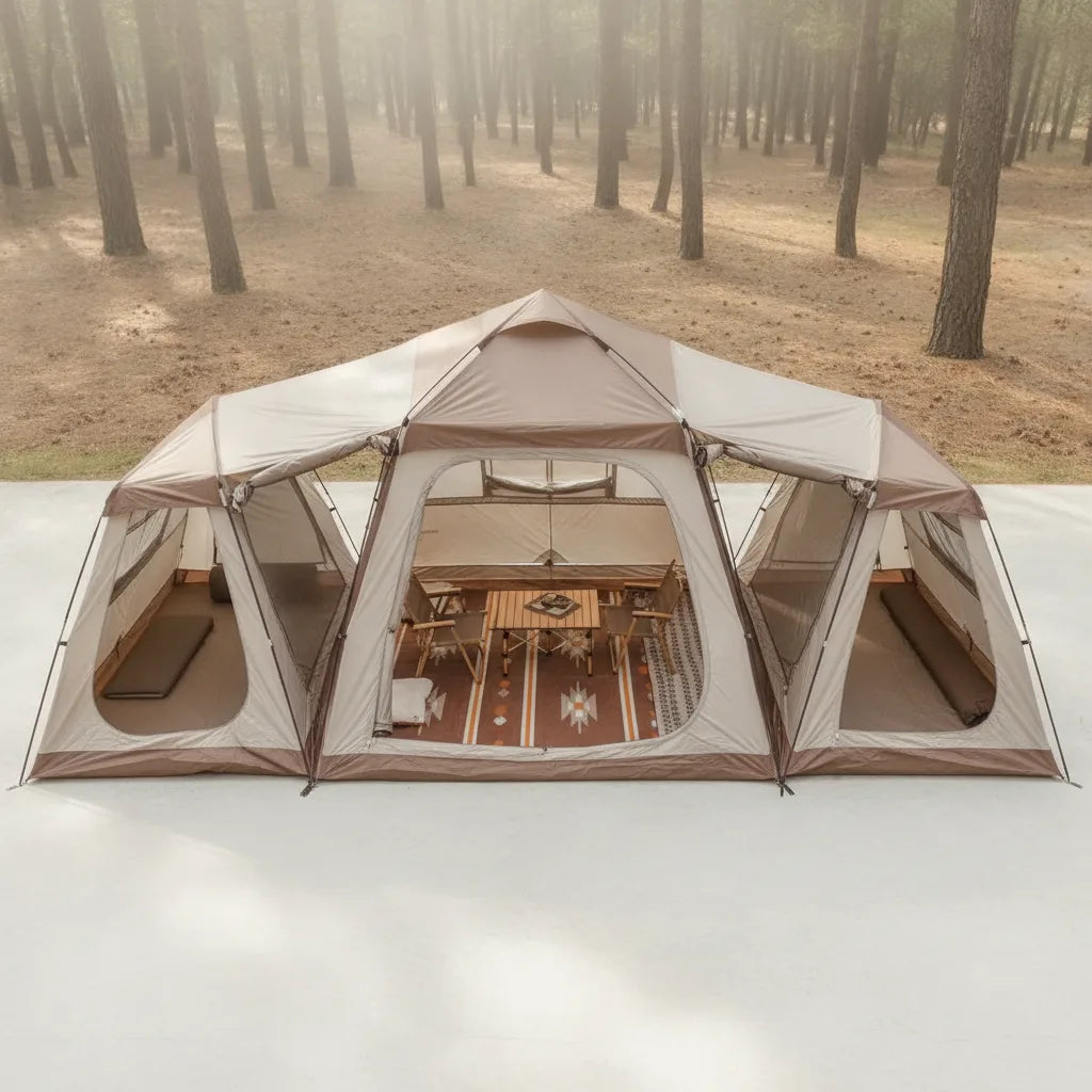 Tente Familiale 6-8 Personnes - Espace Glamping & Montage Rapide