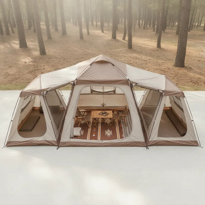 Tente Familiale 6-8 Personnes - Espace Glamping & Montage Rapide