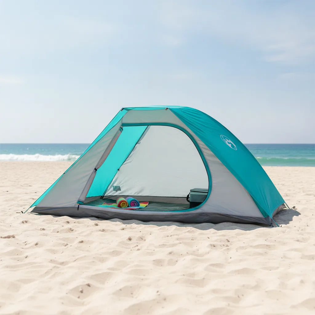Tente de Plage Pop-Up 2 Personnes Vert d'Eau