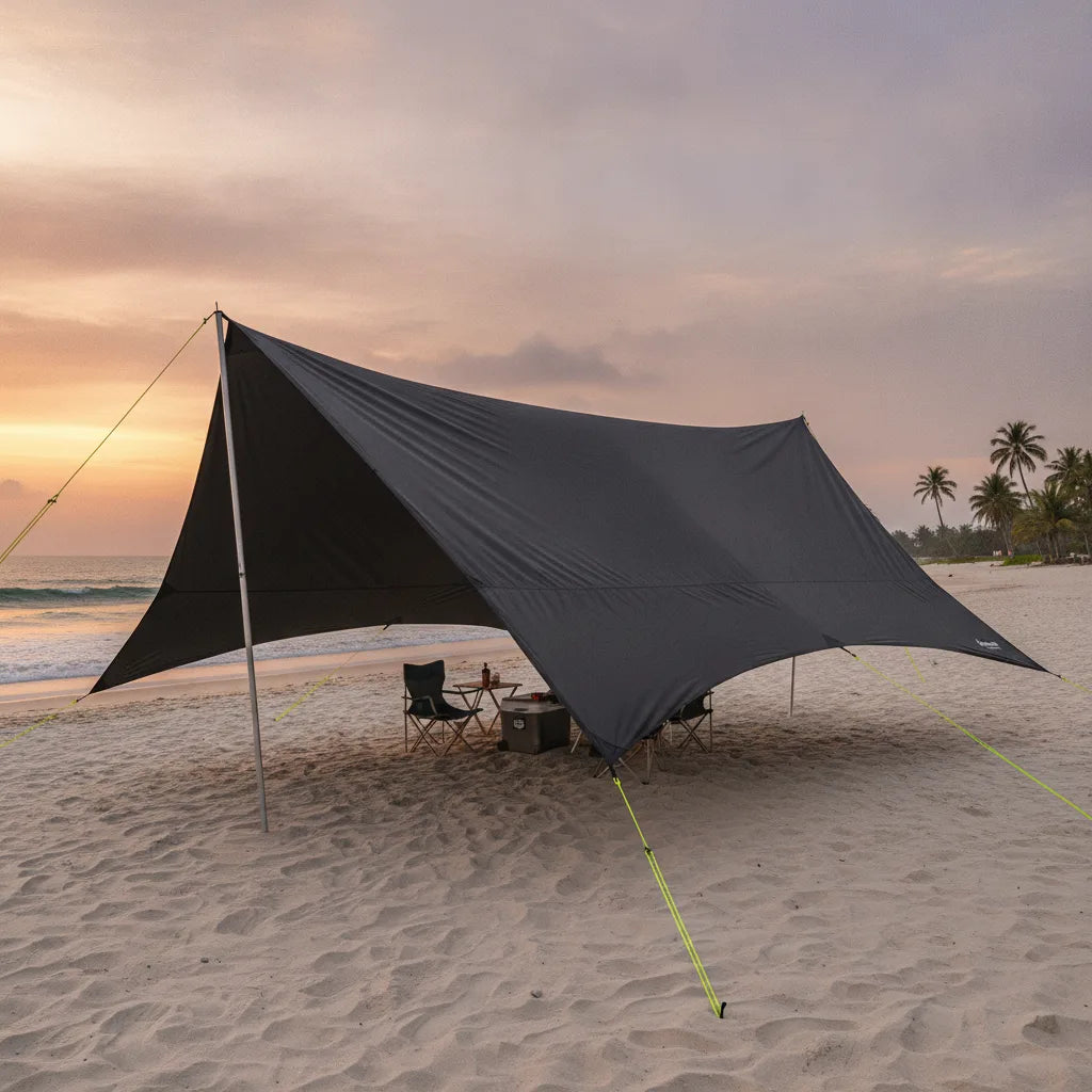 Tente Camping 10 Personnes 14m² Oxford 150D Anti-UV