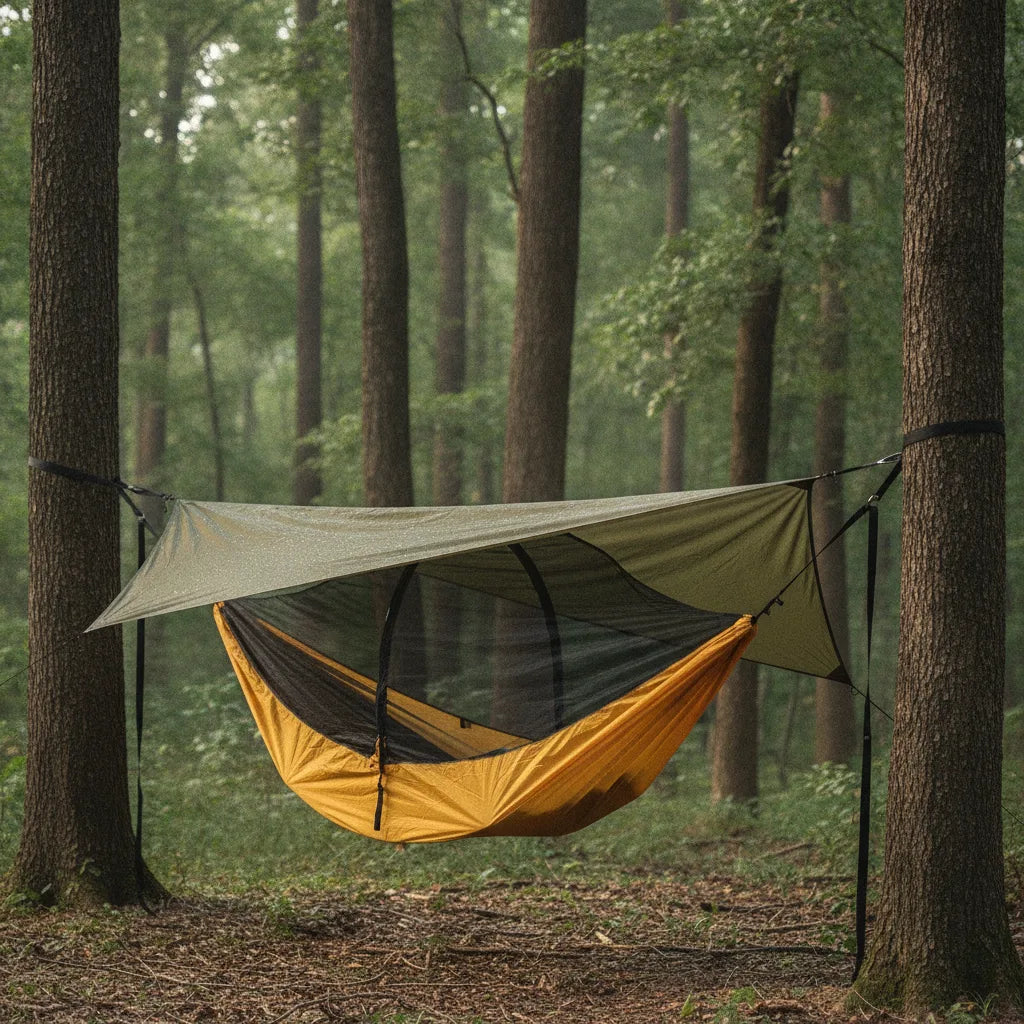 Hamac Tente 4-en-1 : Abri Nomade Imperméable