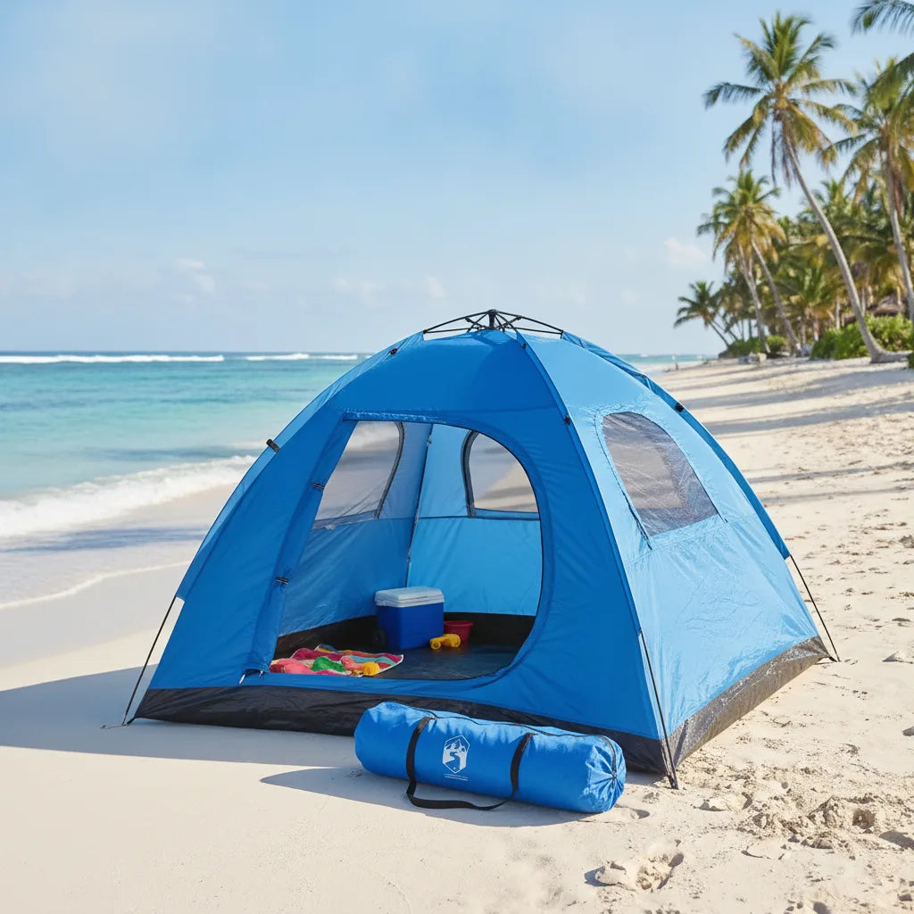 Tente de plage 3 personnes : déploiement instantané et ventilation