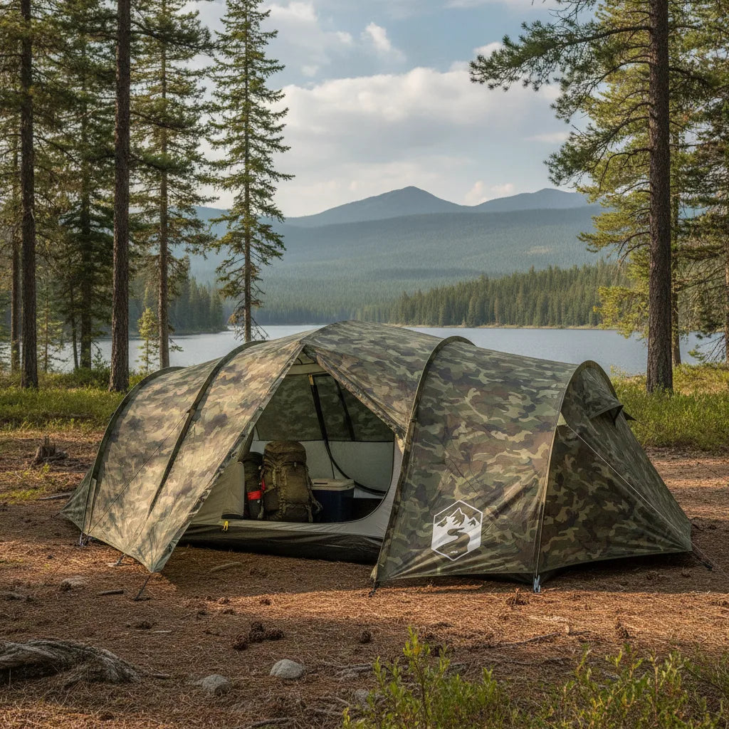 Tente Camouflage 6 Places - Aventure & Camping Familial
