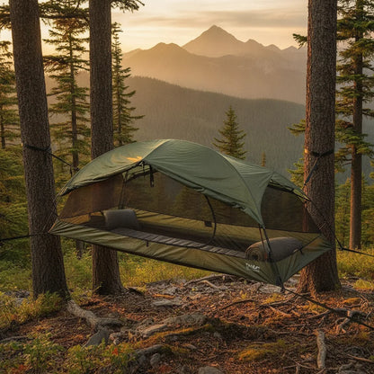 Hamac Tente Suspendu Vert - Bivouac Confortable