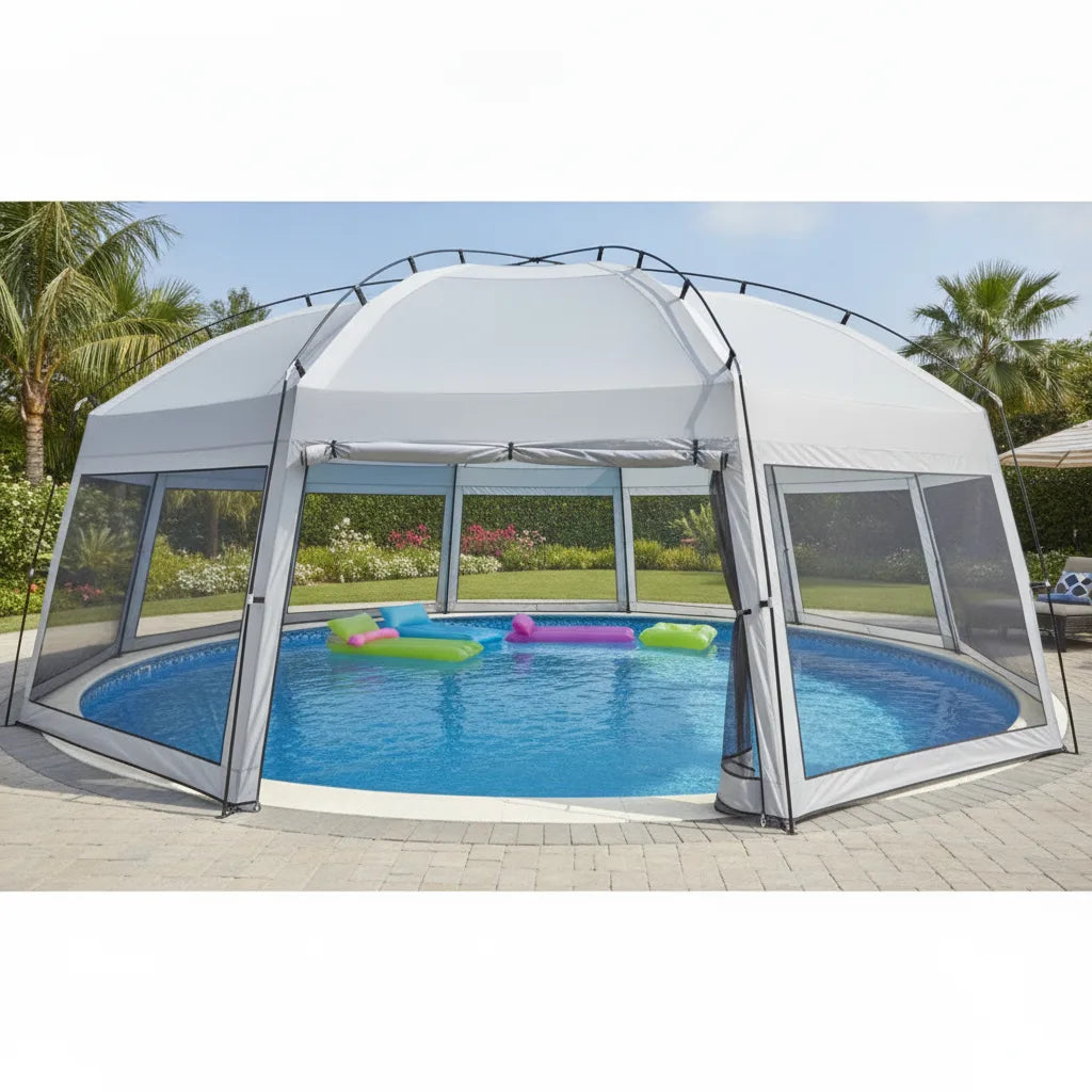 Tente de Piscine Hors Sol - Abri Polyvalent et Protégé
