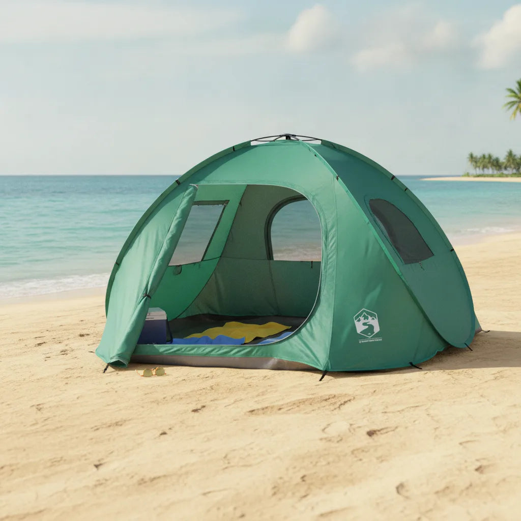 Tente Pop-Up Anti-UV 4 Personnes Vert d'Eau