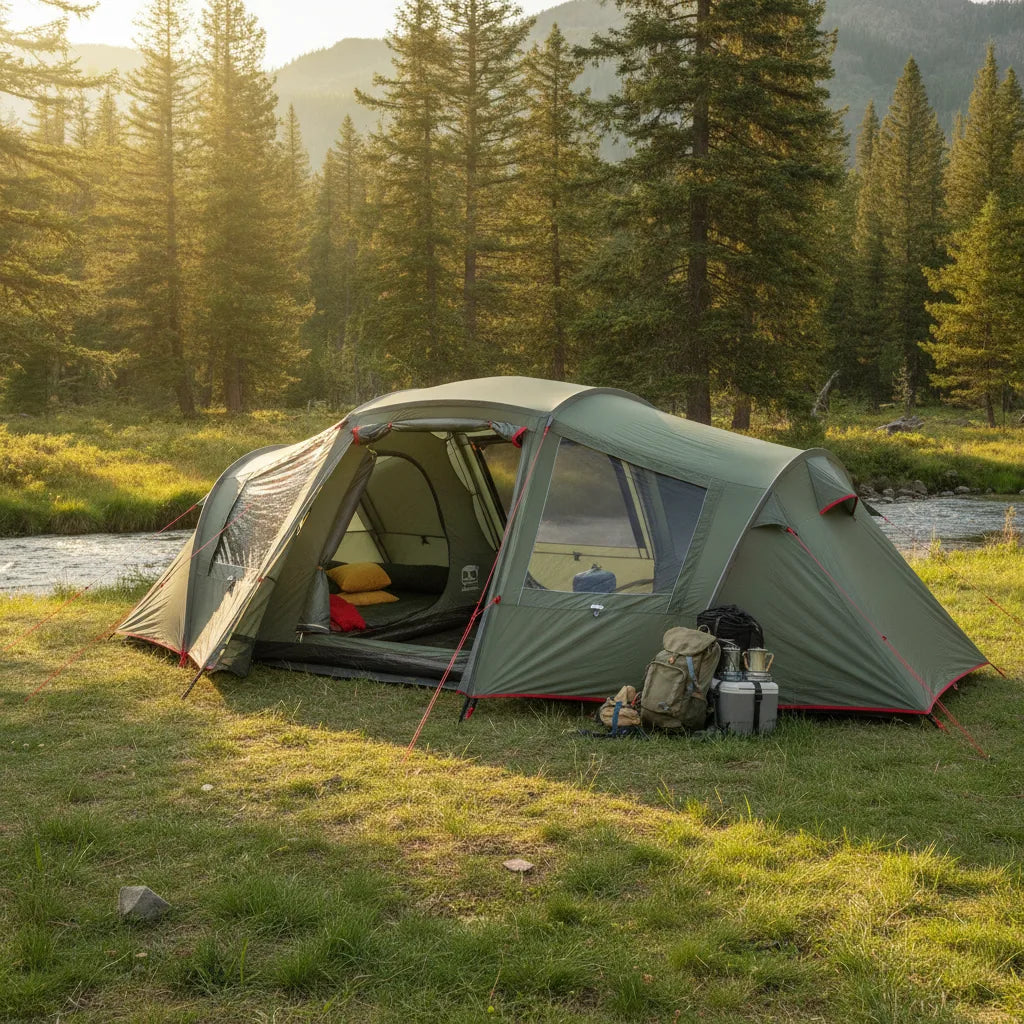 Tente Camping 5 Places 2 Chambres - Confort & Protection