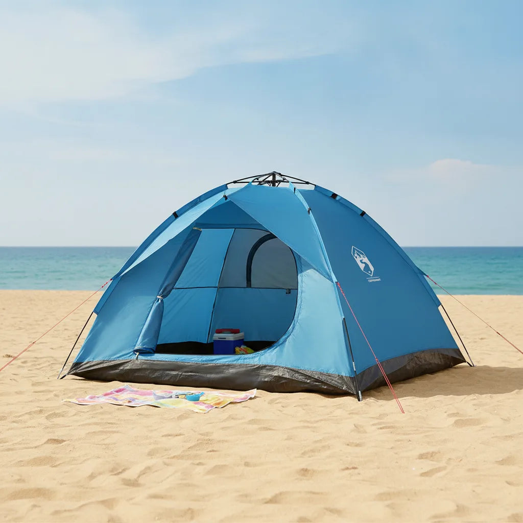 Tente de plage 3 personnes : déploiement instantané et ventilation