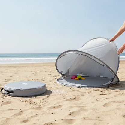Demi Tente de Plage Pop-Up 2 Secondes Gris