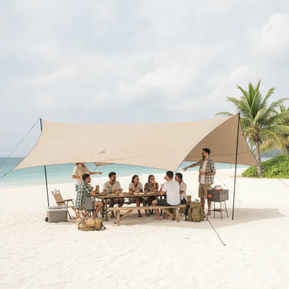 Tente Camping 10 Personnes 14m² Oxford 150D Anti-UV