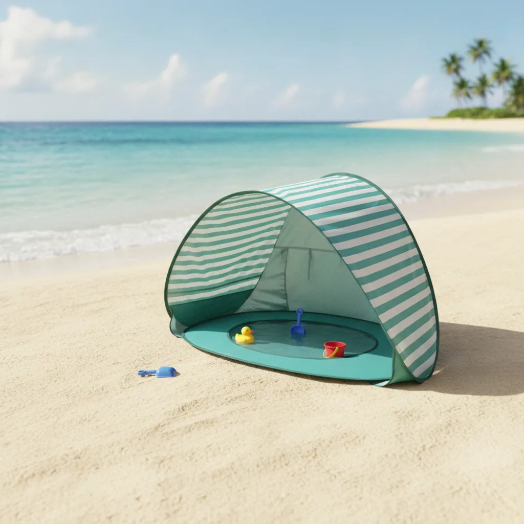 Tente Plage Bébé Pop-Up avec Piscine Intégrée